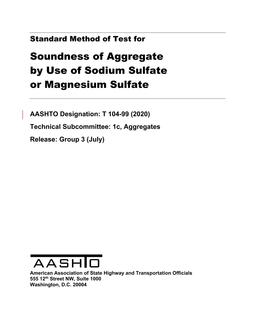 AASHTO T 104-99 (2020) AASHTO T 104-99 (2020)