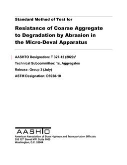 AASHTO T 327-12 (2020) AASHTO T 327-12 (2020)