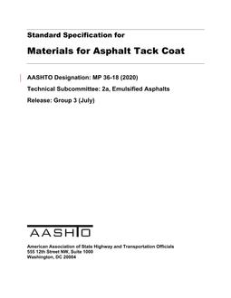 AASHTO MP 36-18 (2020)