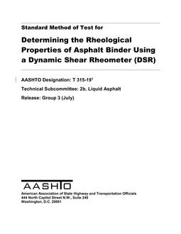 AASHTO T 315-19 AASHTO T 315-19