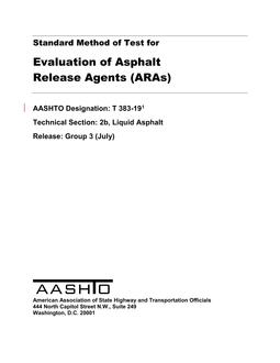 AASHTO T 383-19 AASHTO T 383-19