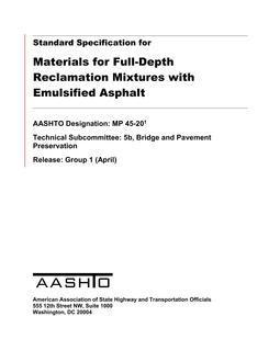 AASHTO MP 45-20 AASHTO MP 45-20
