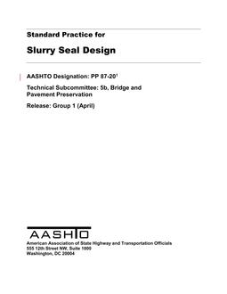 AASHTO PP 87-20 (2021)