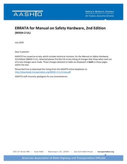 AASHTO MASH-2 Errata 2
