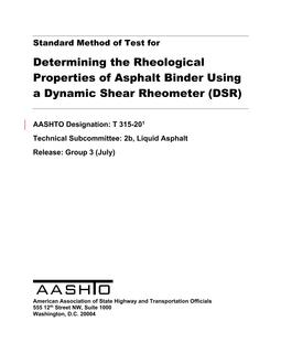 AASHTO T 315-20 AASHTO T 315-20