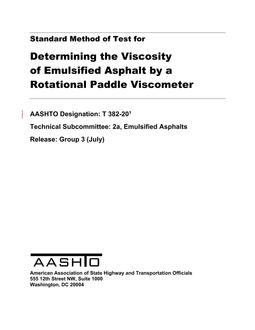 AASHTO T 382-20 AASHTO T 382-20