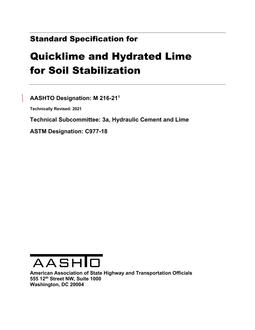 AASHTO M 216-21 AASHTO M 216-21