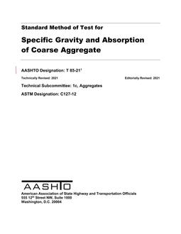 AASHTO T 85-21 AASHTO T 85-21