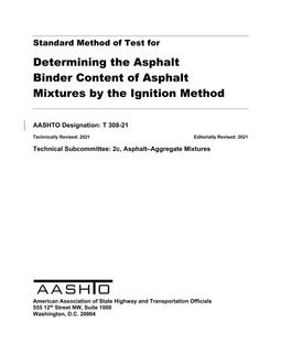 AASHTO T 308-21 AASHTO T 308-21