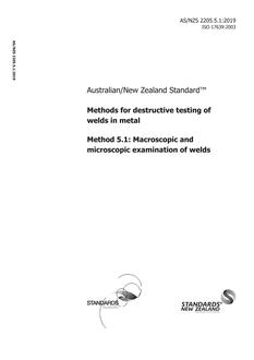 AS/NZS 2205.5.1:2019 AS/NZS 2205.5.1:2019