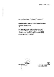 AS/NZS 8980.1:2019 AS/NZS 8980.1:2019