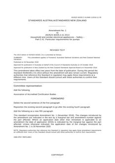 AS/NZS 60335.2.41:2013 Amd 1:2018