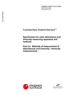 AS/NZS CISPR 16.2.4:2004 AS/NZS CISPR 16.2.4:2004