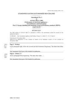 AS/NZS 3823.2:2003 AMDT 1 AS/NZS 3823.2:2003 AMDT 1