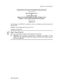 AS/NZS 4257.1:1994 AMDT 1 AS/NZS 4257.1:1994 AMDT 1