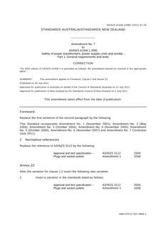 AS/NZS 61558.1:2000 AMDT 7 AS/NZS 61558.1:2000 AMDT 7