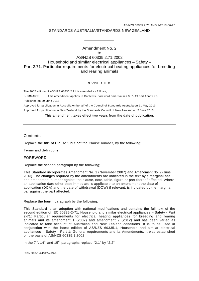 AS/NZS 60335.2.71:2002 AMDT 2