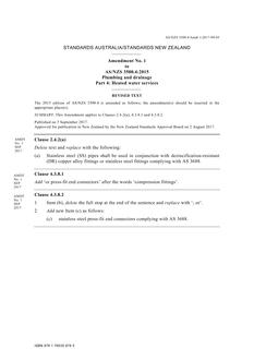 AS/NZS 3500.4:2015 Amd 1:2017 AS/NZS 3500.4:2015 Amd 1:2017