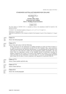 AS/NZS 1554.1:2014 Amd 1:2015 AS/NZS 1554.1:2014 Amd 1:2015