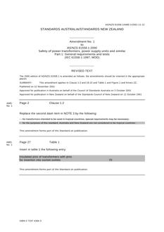 AS/NZS 61558.1:2000 AMDT 1