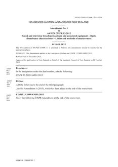 AS/NZS CISPR 13:2012 Amd 1:2015 AS/NZS CISPR 13:2012 Amd 1:2015