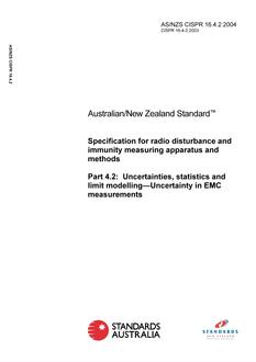 AS/NZS CISPR 16.4.2:2004 AS/NZS CISPR 16.4.2:2004