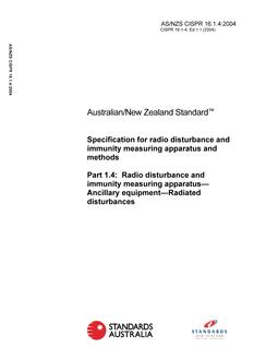 AS/NZS CISPR 16.1.4:2004 (2ND EDITION) AS/NZS CISPR 16.1.4:2004 (2ND EDITION)