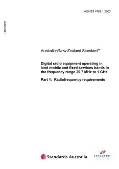 AS/NZS 4768.1:2003 AS/NZS 4768.1:2003