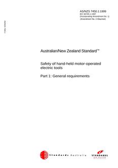 AS/NZS 7450.1:1999 AS/NZS 7450.1:1999