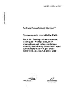 AS/NZS 61000.4.34:2007 AS/NZS 61000.4.34:2007