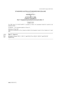AS/NZS 60079.7:2006 AMDT 1