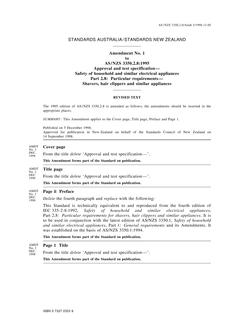 AS/NZS 3350.2.8:1995 AMDT 1 AS/NZS 3350.2.8:1995 AMDT 1