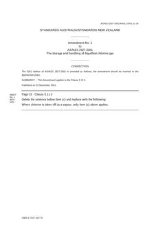 AS/NZS 2927:2001 AMDT 1 AS/NZS 2927:2001 AMDT 1
