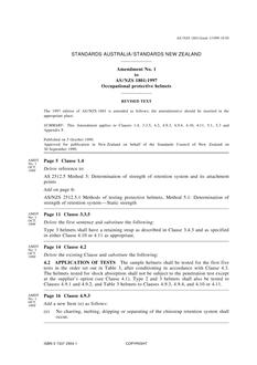 AS/NZS 1801:1997 AMDT 1 AS/NZS 1801:1997 AMDT 1