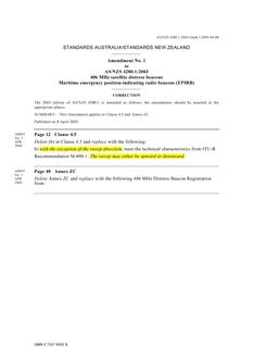 AS/NZS 4280.1:2003 AMDT 1 AS/NZS 4280.1:2003 AMDT 1