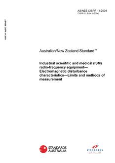 AS/NZS CISPR 11:2004 (2ND EDITION) AS/NZS CISPR 11:2004 (2ND EDITION)