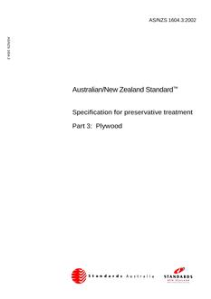 AS/NZS 1604.3:2002 AS/NZS 1604.3:2002