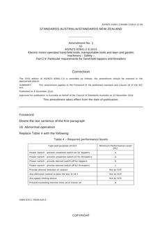 AS/NZS 62841.2.9:2015 Amd 1:2016 AS/NZS 62841.2.9:2015 Amd 1:2016