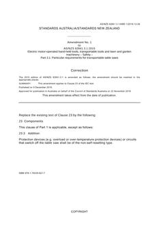 AS/NZS 62841.3.1:2015 Amd 1:2016 AS/NZS 62841.3.1:2015 Amd 1:2016