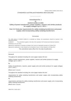 AS/NZS 61558.2.6:2009 AMDT 1