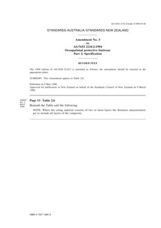AS/NZS 2210.2:1994 AMDT 3 AS/NZS 2210.2:1994 AMDT 3