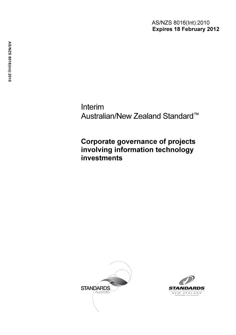 AS/NZS 8016(Int):2010 AS/NZS 8016(Int):2010