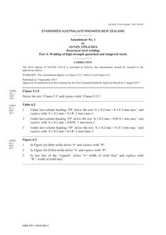 AS/NZS 1554.4:2014 Amd 1:2017 AS/NZS 1554.4:2014 Amd 1:2017