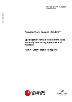 AS/NZS CISPR 16.3:2004 AS/NZS CISPR 16.3:2004