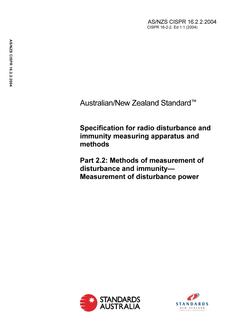 AS/NZS CISPR 16.2.2:2004 (2ND EDITION) AS/NZS CISPR 16.2.2:2004 (2ND EDITION)