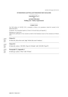 AS/NZS 2195:2010 Amd 2:2015 AS/NZS 2195:2010 Amd 2:2015