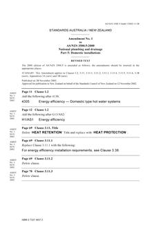 AS/NZS 3500.5:2000 AMDT 1 AS/NZS 3500.5:2000 AMDT 1