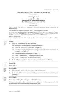 AS/NZS 1604.4:2012 Amd 1:2017 AS/NZS 1604.4:2012 Amd 1:2017