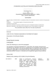 AS/NZS 60335.1:2011 AMDT 1