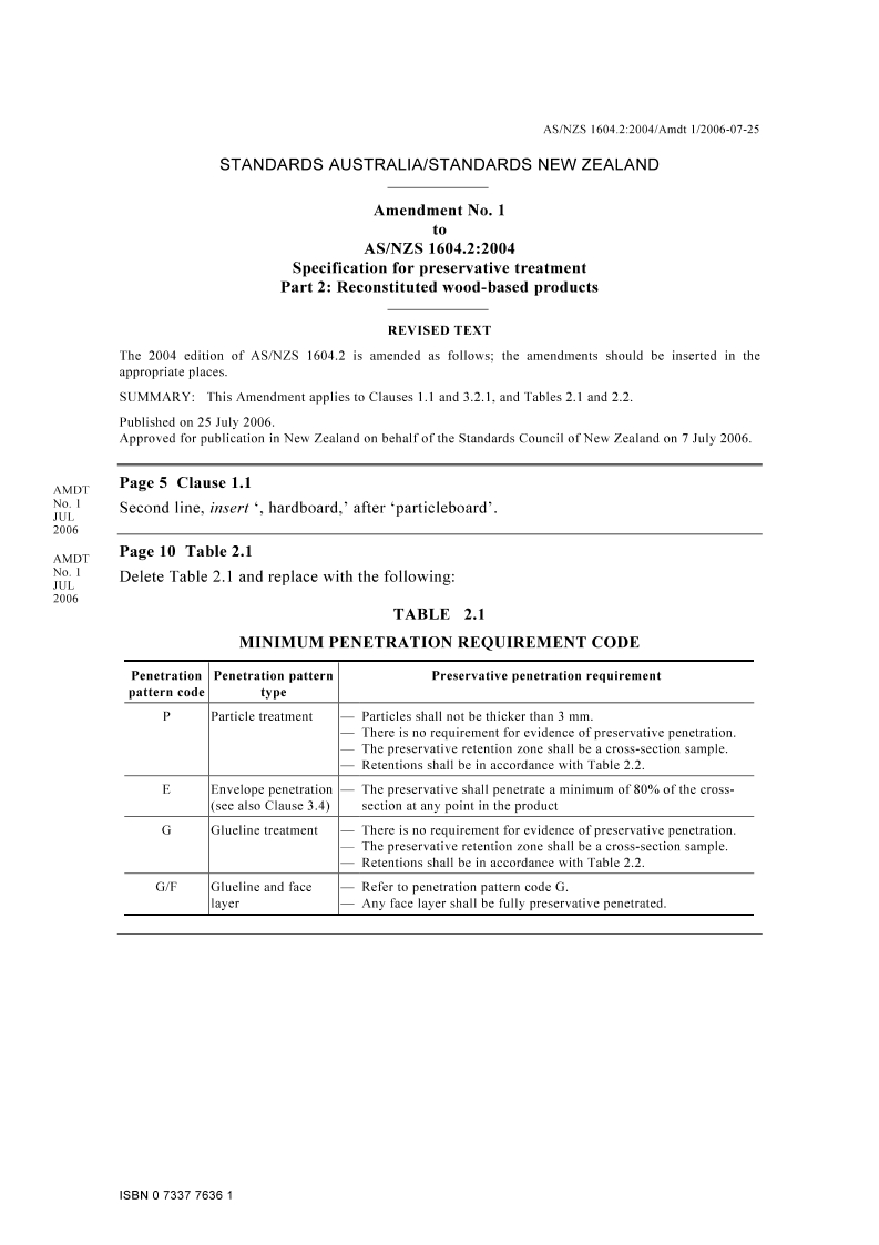 AS/NZS 1604.2:2004 AMDT 1 AS/NZS 1604.2:2004 AMDT 1